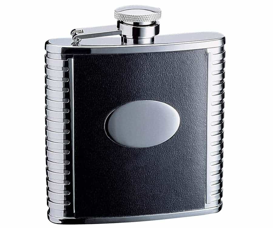 Savoir Black Leather Flask